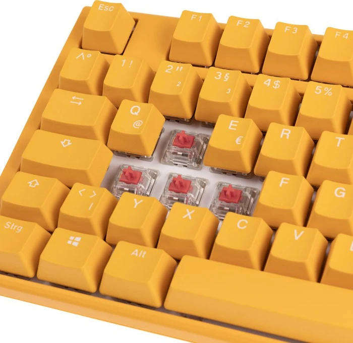 Ducky One 3 Yellow TKL PBT, LEDs RGB, MX SILENT RGB RED, USB, DE