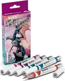 AK-Interactive Quick Markers Dragons & Beasts Farbset, 5-tlg.