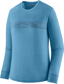 Patagonia Capilene Cool Merino Graphic Funktionsshirt langarm strata stripe: shore blue (Damen)