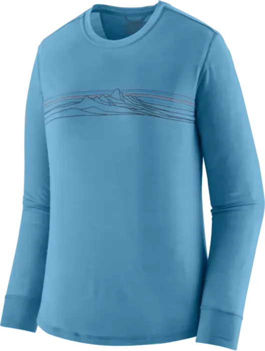 Patagonia Capilene Cool Merino Graphic Funktionsshirt langarm strata stripe: shore blue (Damen)