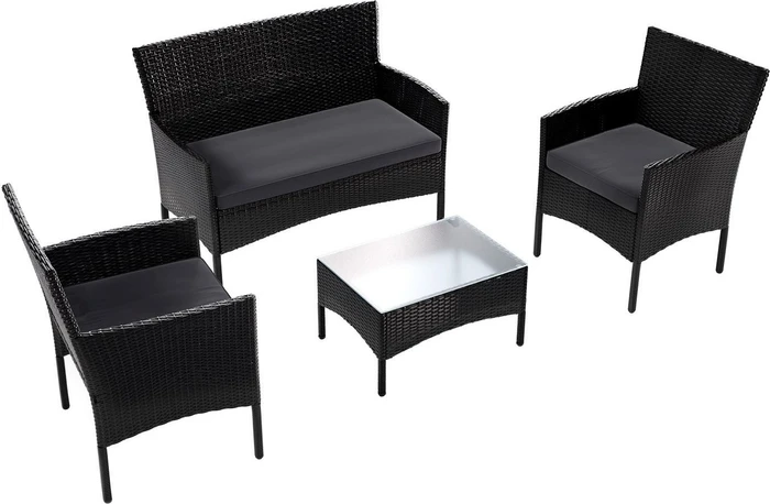 Juskys Fort Myers Polyrattan Lounge-Set