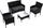 Juskys Fort Myers Polyrattan Lounge-Set schwarz/grau (200160)