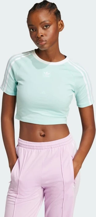 adidas 3-Streifen Baby T-Shirt kurzarm semi flash aqua (Damen)