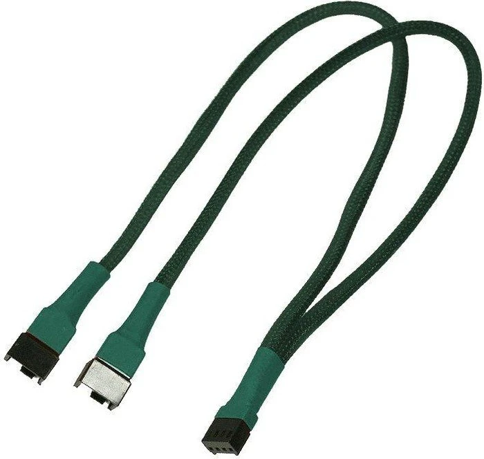 Nanoxia 4-Pin auf 2x 4-Pin Verteiler, sleeved, 30cm, grün