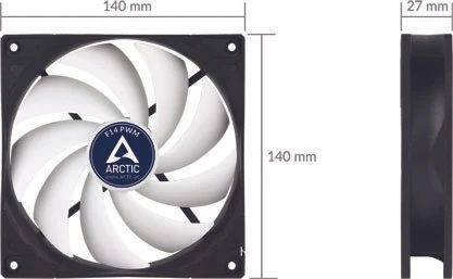 ARCTIC F14 PWM schwarz/weiß, 140mm