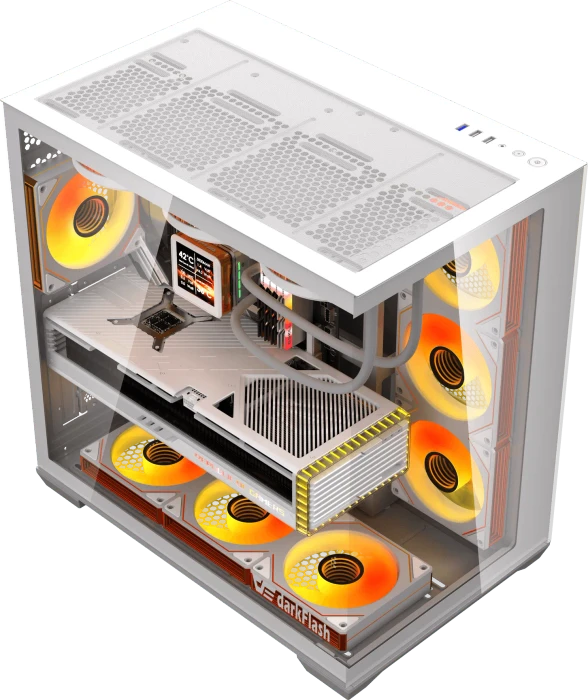 DarkFlash C280 White, Glasfenster