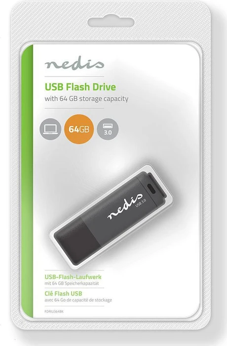 Nedis USB Flash Laufwerk 64GB, USB-A, USB 3.2 Gen 1×1