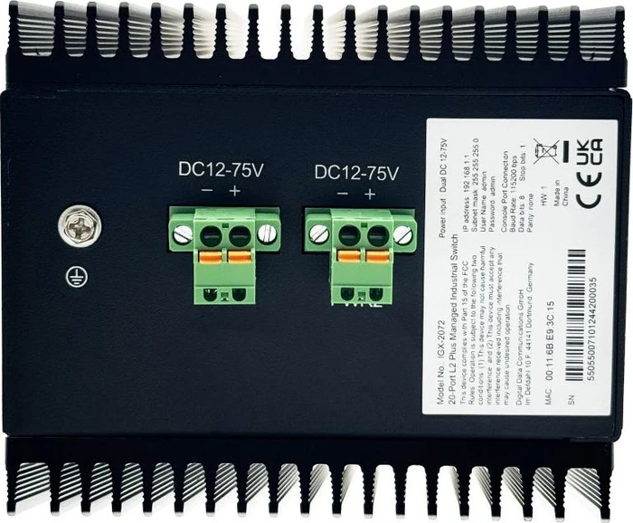 LevelOne IGX Industrial Railmount Gigabit Managed Switch, 8x RJ-45, 8x SFP, 4x SFP+