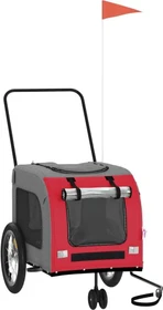 vidaXL Hunde 63x121cm Fahrradanhänger rot