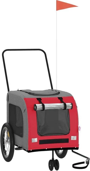 vidaXL Hunde 63x121cm Fahrradanhänger