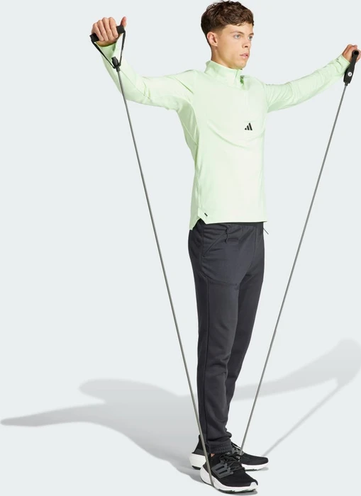 adidas Workout Quarter-Zip Funktionsshirt langarm semi green spark/black (Herren)