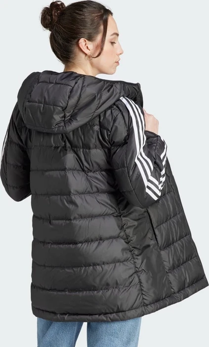 adidas Essentials 3-Streifen Light Hooded Mantel schwarz (Damen)