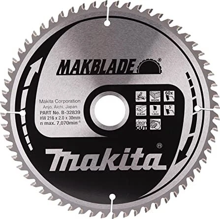 Makita Makblade Kreissägeblatt 60Z, 216x2x30mm, 1 Stück