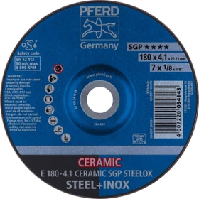 Pferd E 180-4.1 CERAMIC SGP STEELOX Schleifscheibe, 180x4.1x22.23mm, 10 Stück