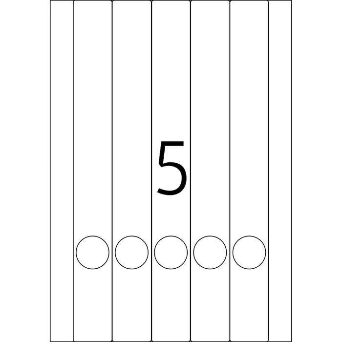 Herma Ordneretiketten, 34x297mm, weiß, matt, 25 Blatt (125 Etiketten)