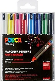 Uni-Ball POSCA PC-1MR Acrylmarker sortiert, 8er-Set
