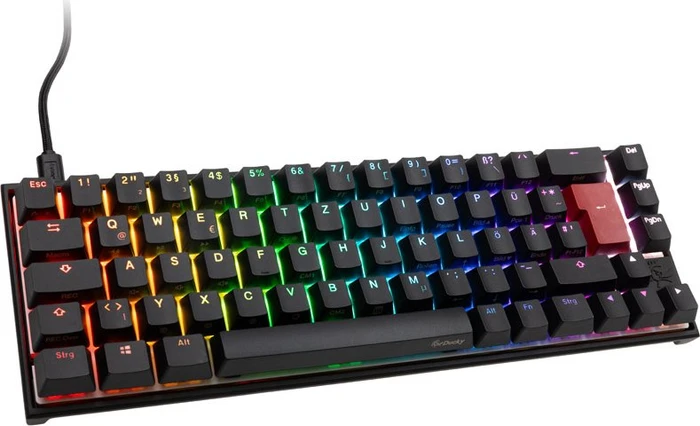 Ducky Mecha Pro SF, PBT, schwarz, LEDs RGB, MX RGB RED, USB, DE