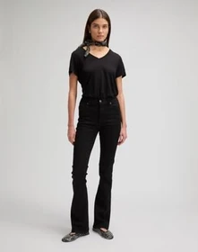 Lee V-Neck Funktionsshirt kurzarm schwarz (Damen)