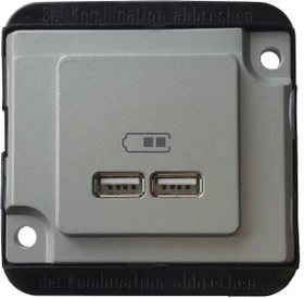 Merten USB Ladestation PANZER, mattsilber