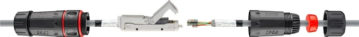 Wentronic Goobay Verbinder für Netzwerkkabel, Cat6 STP Modularstecker, Outdoor