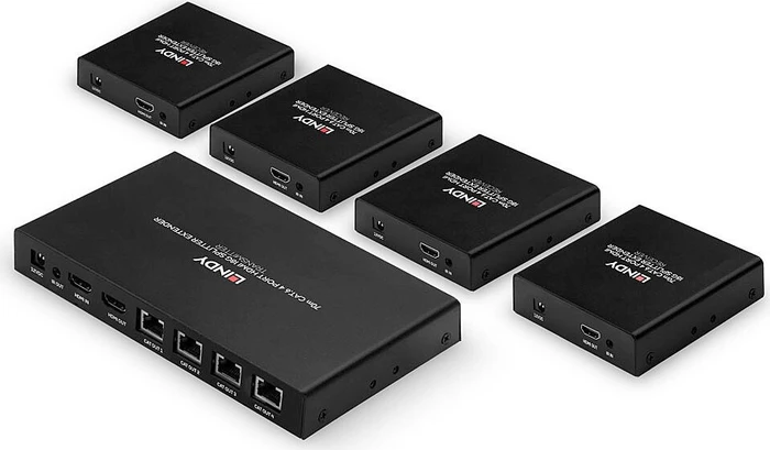 Lindy 4 Port HDMI 4K60 Splitter Extender, 70m, Cat.6