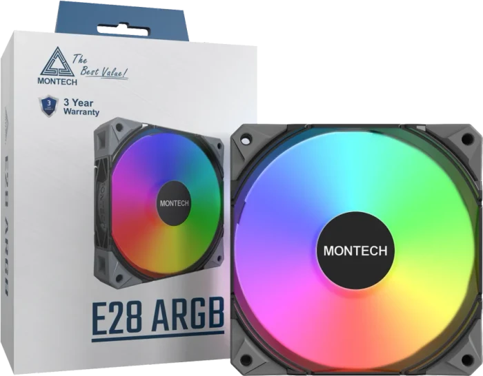 Montech E28 ARGB, schwarz, 120mm