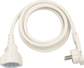 Brennenstuhl Verlängerungskabel mit Winkel-Flachstecker IP20 weiß H05VV-F 3G1,5,  2m