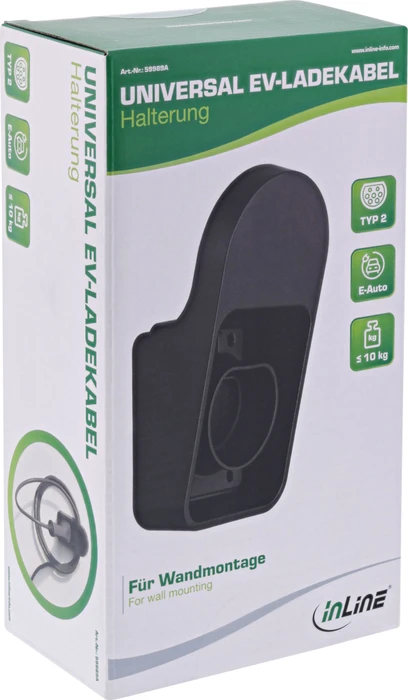 InLine Universal EV-Ladekabel Halterung, schwarz