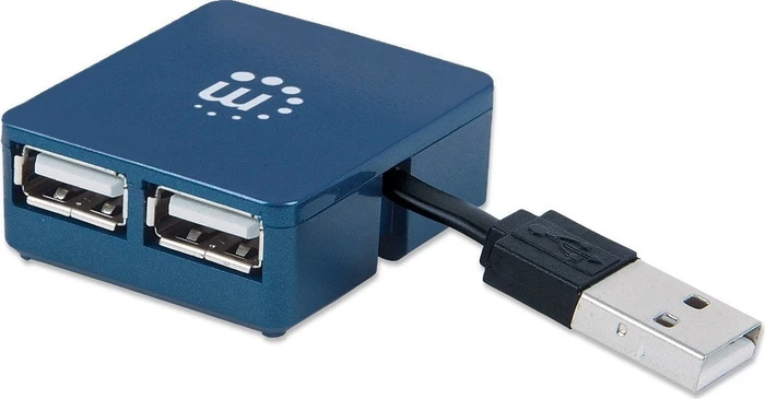 Manhattan Micro USB-Hub, 4x USB-A 2.0, USB-A 2.0 [Stecker]