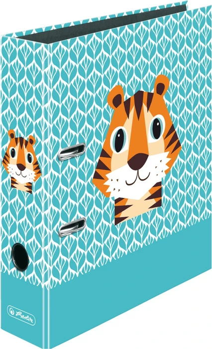 Herlitz maX.file Ordner 2-Ring, 80mm, A4, Cute Animals Tiger