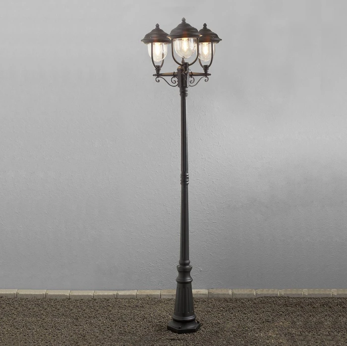 Konstsmide Parma 218cm Stehleuchte 3-flammig schwarz