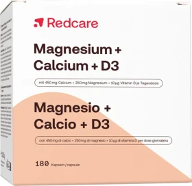 Redcare Magnesium + Calcium + D3 Kapseln, 180 Stück