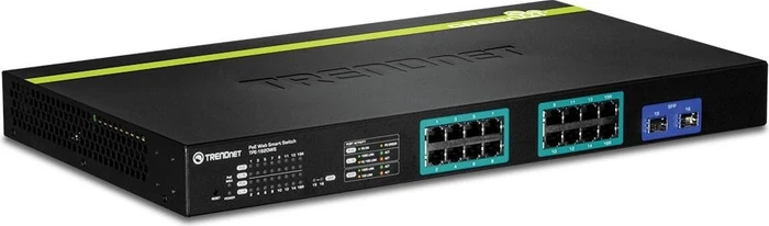 TRENDnet TPE Rackmount Gigabit Smart Switch, 16x RJ-45, 2x RJ-45/SFP, 185W PoE+