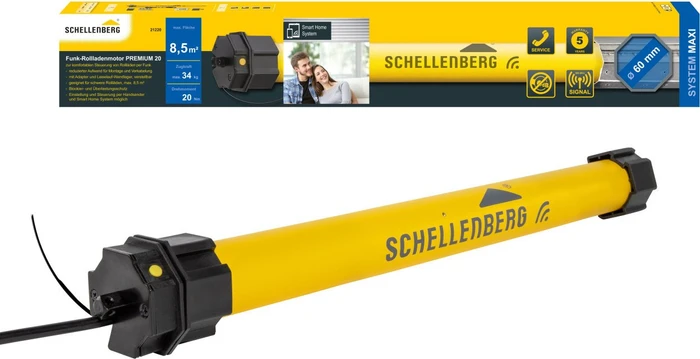 Schellenberg Funk-Rollladenmotor Premium 20Nm Maxi, Funk-Rohrmotor
