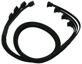 Nanoxia SATA 6Gb/s 4-fach Kabel schwarz 0.85m gewinkelt mit Arretierung (NXS6GSC)