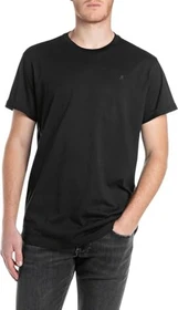 Replay Label-Stitching T-Shirt kurzarm schwarz (Herren)