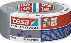tesa PRO 74613 Duct Tape Aluminium Tape grau, Reparaturband, 50mm/50m, 1 Stück