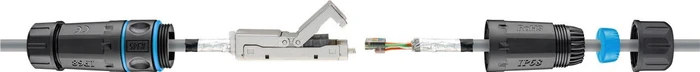 Wentronic Goobay Verbinder für Netzwerkkabel, Cat6a STP Modularstecker, Outdoor