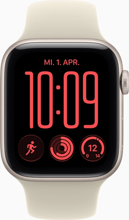 Apple Watch SE 3 (GPS) 44mm polarstern mit Sportarmband M/L sand