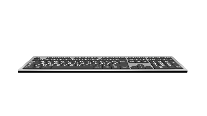 LogicKeyboard LargePrint PC Slim Line, White on Black, USB, FR