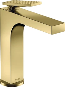 Hansgrohe Axor Citterio 160 Waschbeckenarmatur mit Hebelgriff Ablauffernbedienung und Rautenschliff polished brass