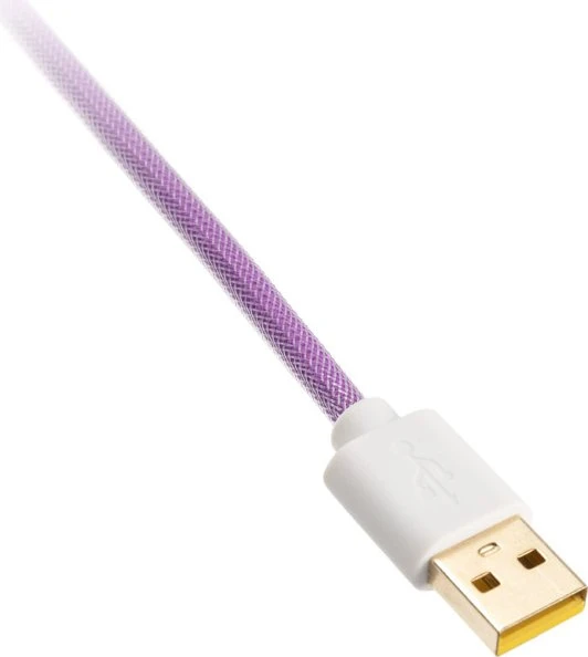 Ducky Premicord Spiralkabel USB-C auf USB-A, Tastaturkabel (Spiral-Textilkabel), 1.8m, Frozen Llama