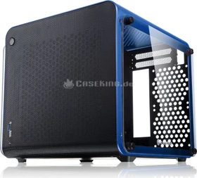 Raijintek Metis Evo TGS, blau/schwarz, Glasfenster, Mini-ITX