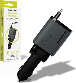 Mobile Origin 3in1 Car Charger CA27 50W grau/schwarz
