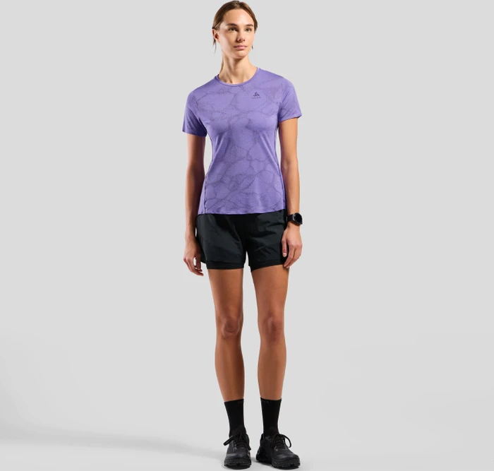 Odlo Zeroweight Engineered Chill-Tec Laufshirt kurzarm afterparty melange (Damen)