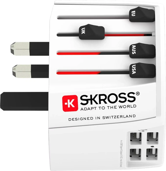 Skross World Travel Adapter MUV USB (4xA), 4x USB-A, weiß