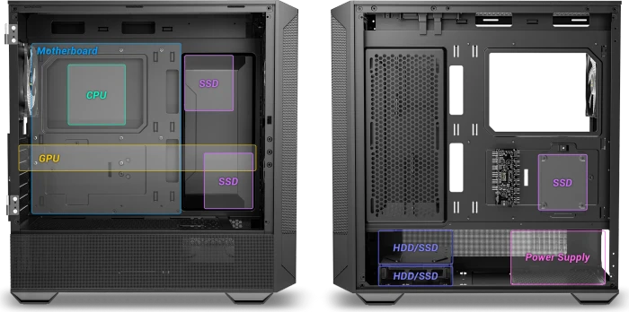 Antec NX416L, schwarz, Glasfenster