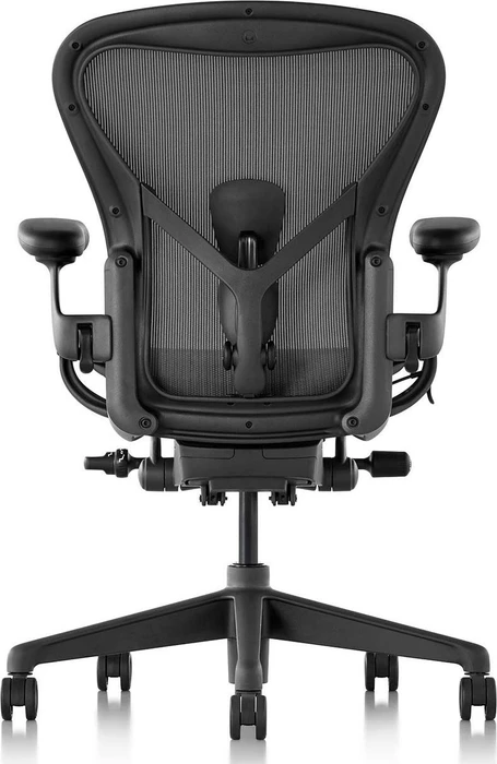 Herman Miller Aeron remastered Bürostuhl, Graphite grau, Größe C, Armlehnen Vinyl, Fußkreuz/Mechanik Kunststoff schwarz