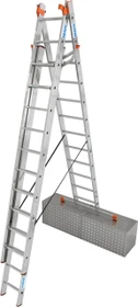 Krause Monto Tribilo Alu 3-tlg. Teleskop-Mehrzweckleiter treppengängig, 3x 12 Stufen