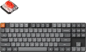 Keychron K1 Max, 80% TKL, grau/orange, LEDs RGB, hot-swap, Gateron LOW PROFILE 2.0 RED, USB/Bluetooth, US (K1M-H1-US)